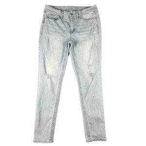 Seven7 Womens 12 Tummyless High-Rise Skinny Light Wash Jeans Jeggings